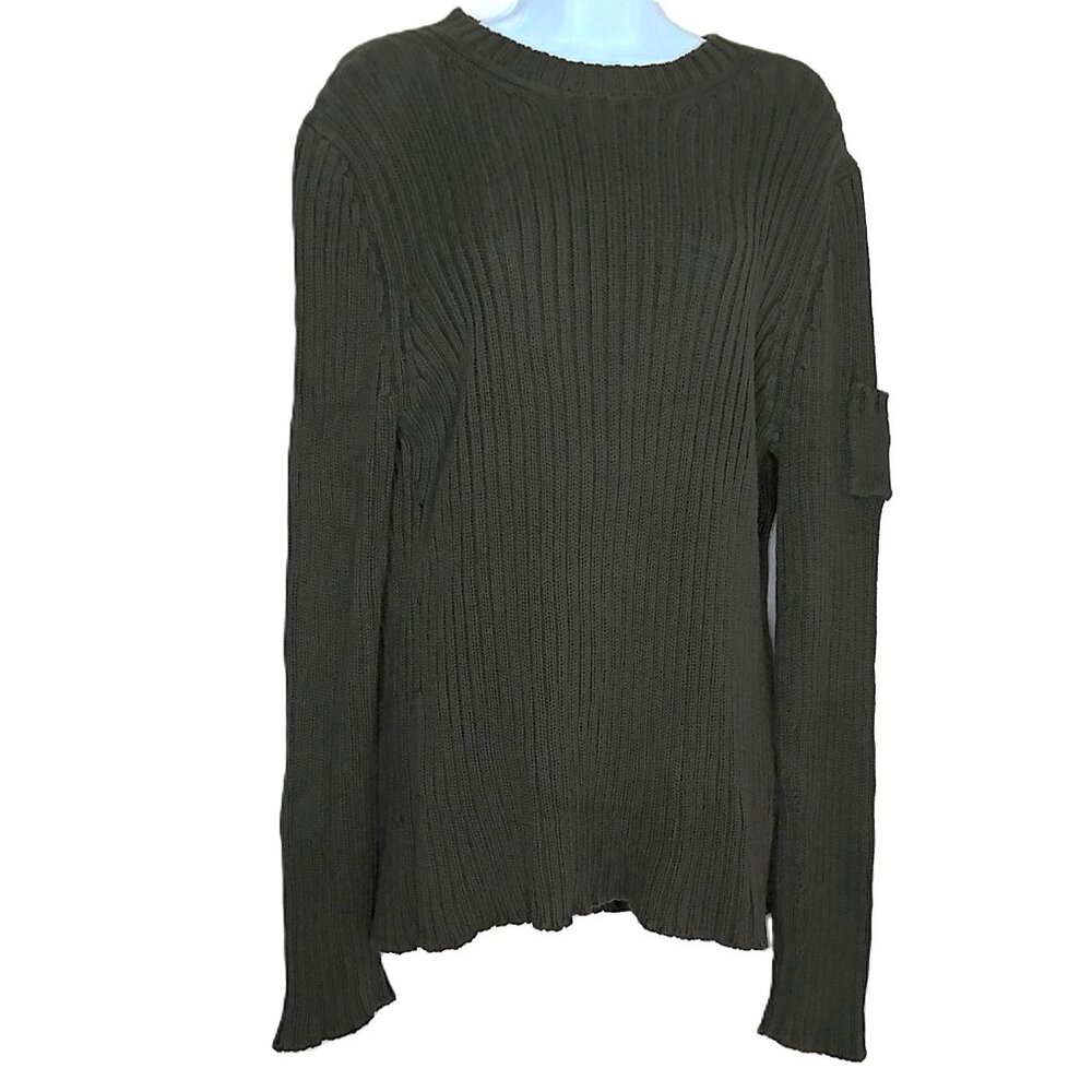 New Banana Republic Olive Green Sweater Pullover Heavy Knit 100% Cotton NWOT XL